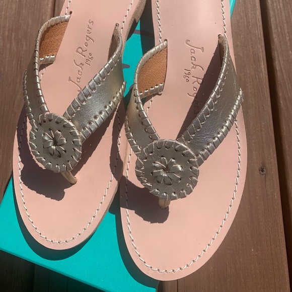 Jack Rogers Rowan Sandals Platinum. Size 10.5. - Picture 3 of 5